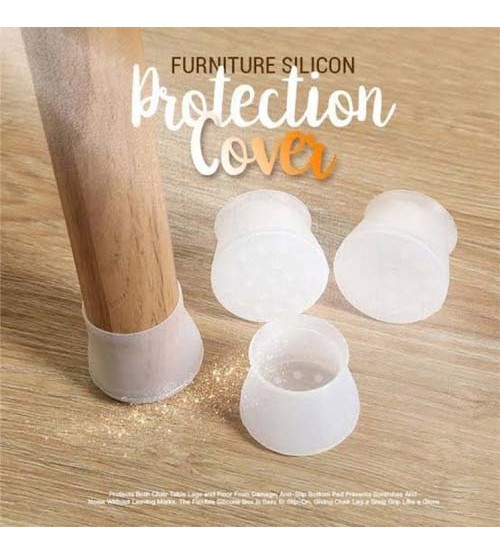 Furniture Silicon Protection Cover Chair Leg Caps Silicone Floor Protector Anti-Slip Pack Of 4